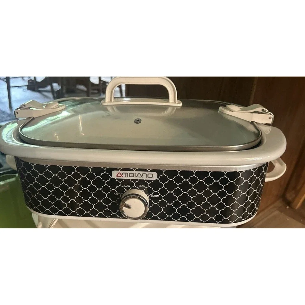 AMBIANO 3.5 Quart Crockpot Casserole Dish With Locking Lid SLOW COOKER